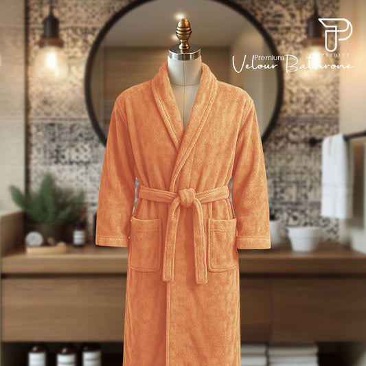 Orange Velour charm bathrobe